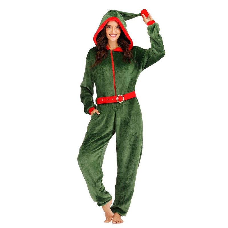 ReneeCho Women's Christmas Costume Elf Pajama, X-Large - Image 1